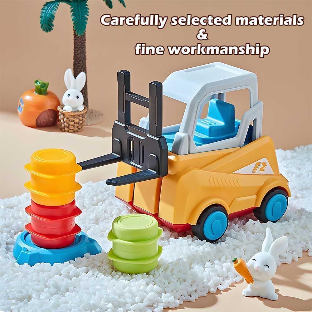 SOOFAM Forklift Truck Toys,2-Player Stack & Matching Skill Forklift Transport Toys,Engineer Forklift Transport Game,Crazy Forklift Training Transport Game