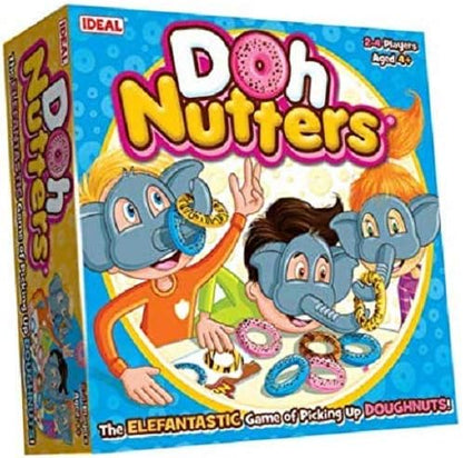 IDEAL | Doh Nutters: The elefantastic game of picking up doughnuts! | Kids Games | For 2-4 Players | Ages 4+