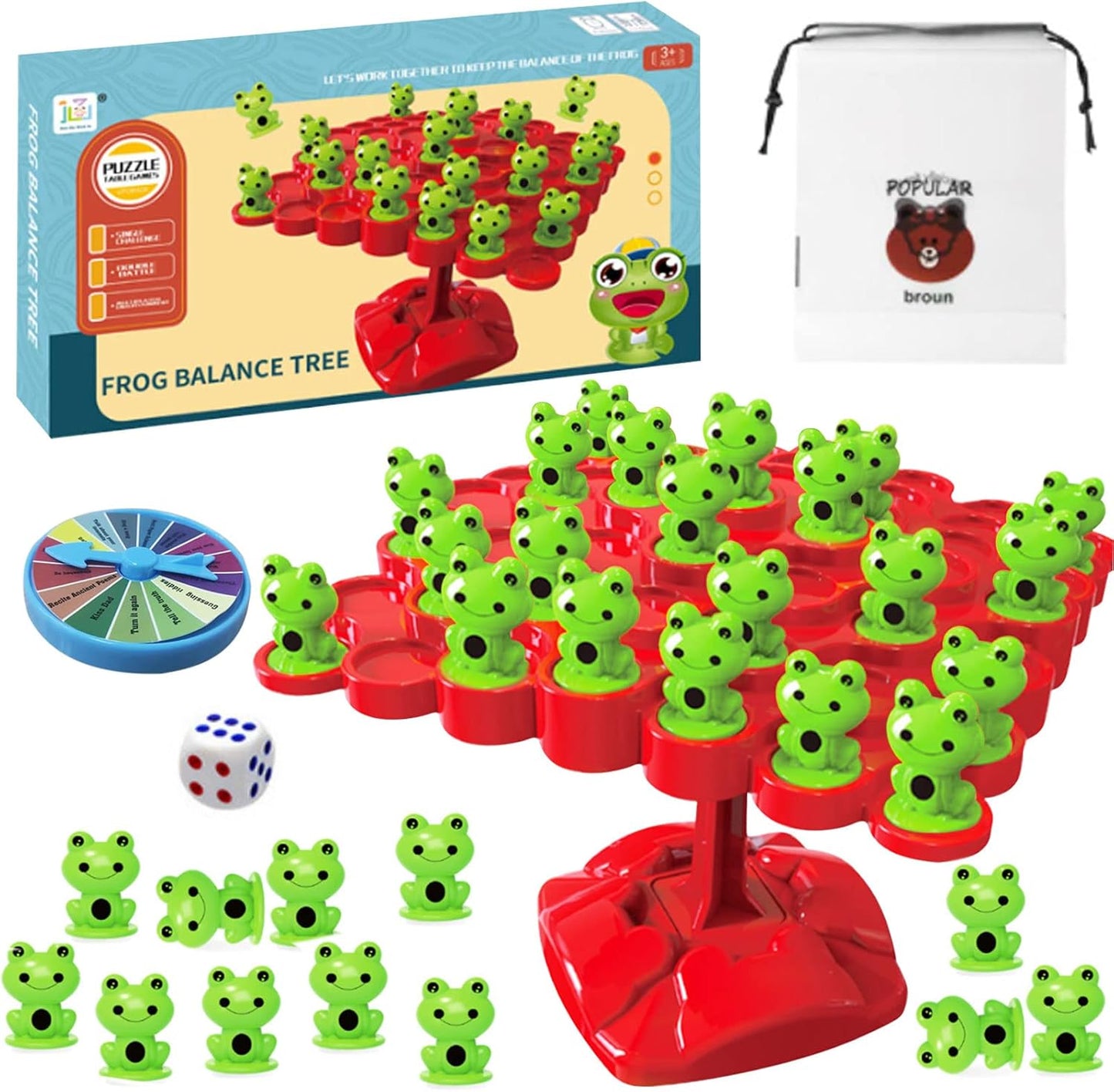 JOKILY Frog Balance Math Game, Frog Balance Counting Toy, Maths Scales Montessori Toy, Two Player Frog Balance Board Game, Libra for Children, Math Game for Children, Gift Age 3+