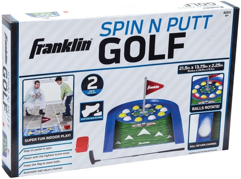 Franklin Sports Mini Putt Golf Game For Kids - Spin N' Electronic Putting Indoor + Toddlers Putter Balls Included, One Size