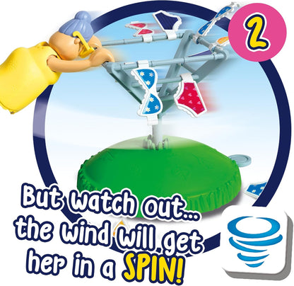 IDEAL | Windy Knickers: The silly spinning, granny giggling, windy washing game!| Kids Games | For 2-4 Players | Ages 4+