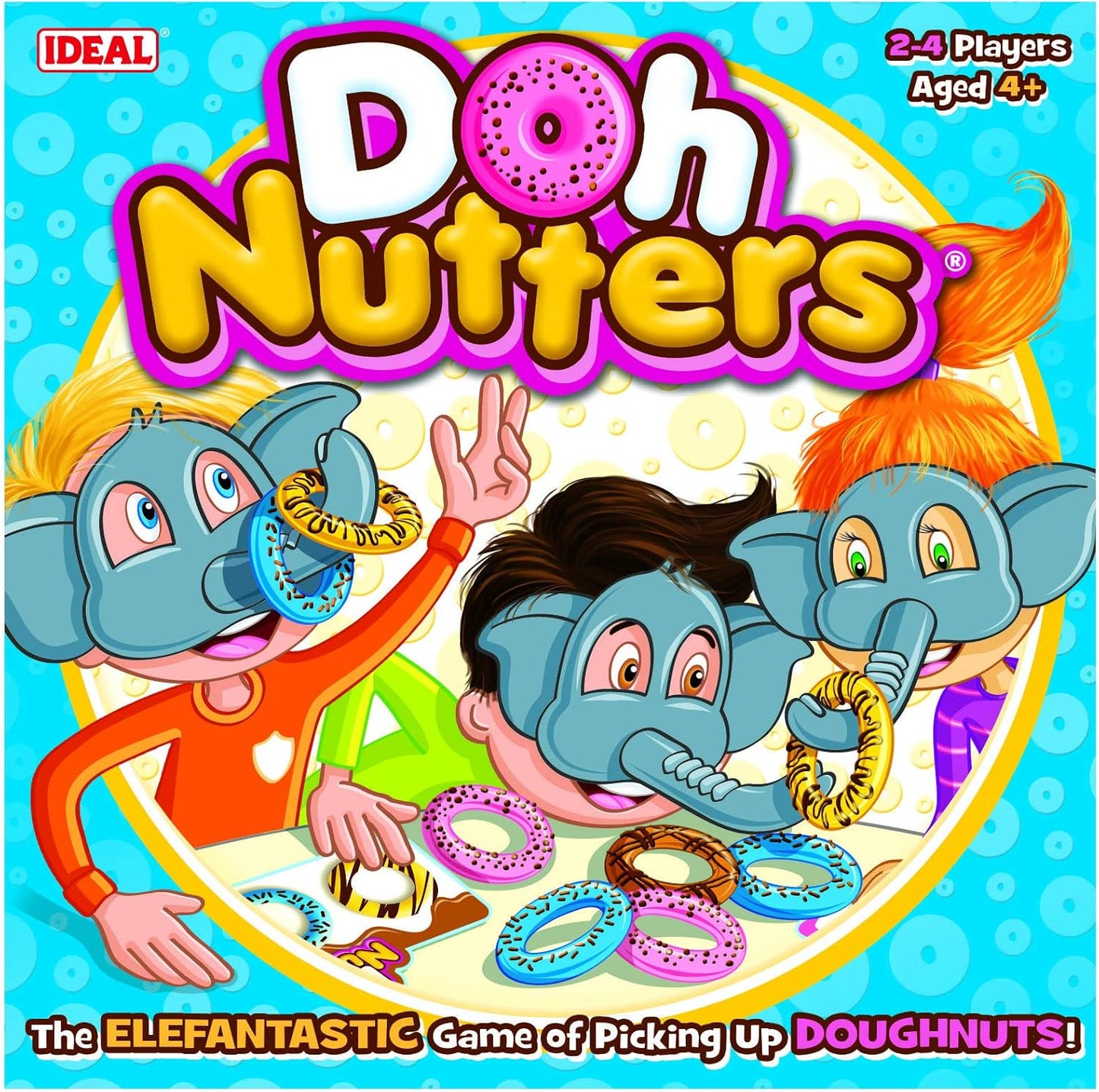 IDEAL | Doh Nutters: The elefantastic game of picking up doughnuts! | Kids Games | For 2-4 Players | Ages 4+