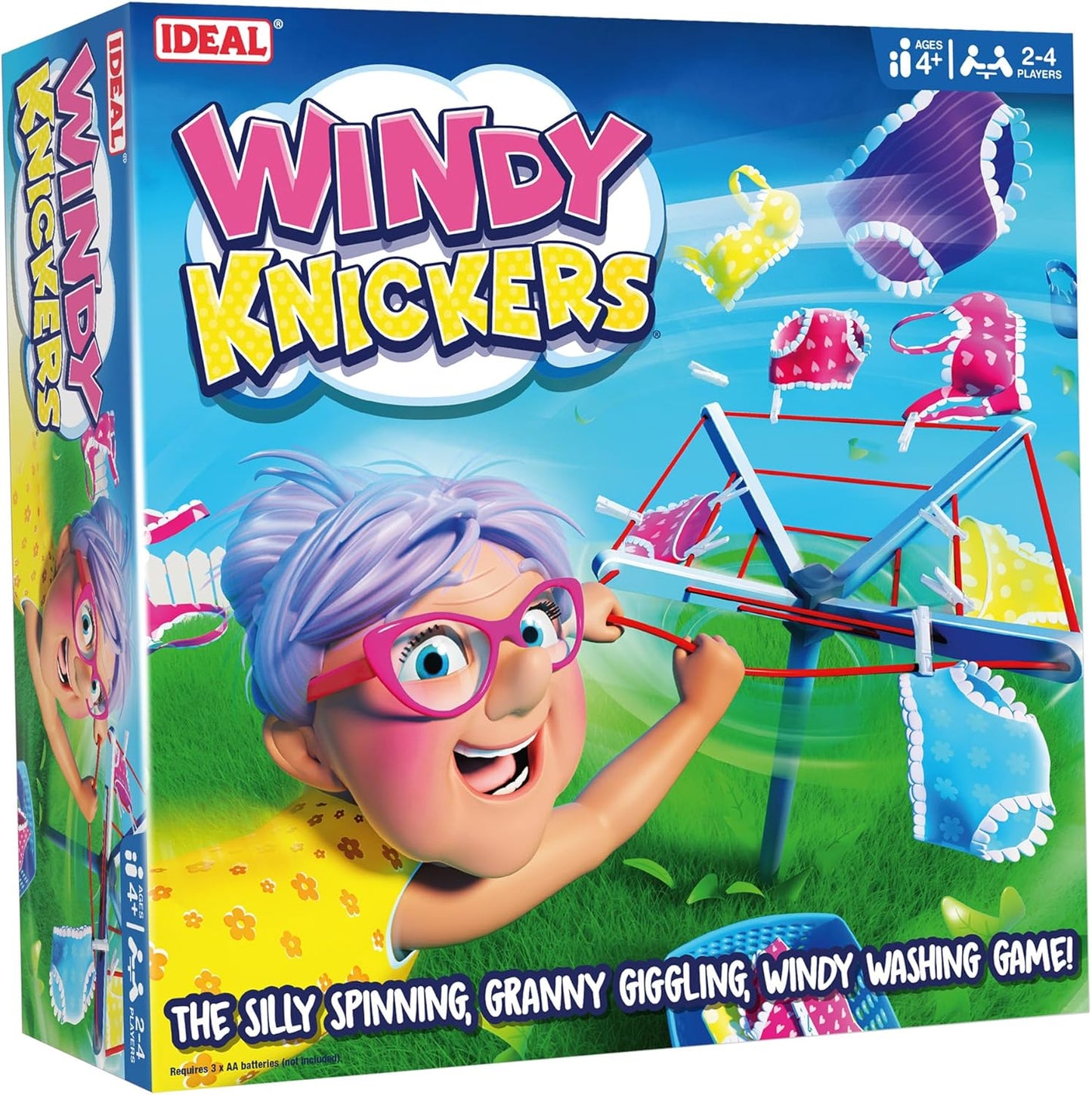 IDEAL | Windy Knickers: The silly spinning, granny giggling, windy washing game!| Kids Games | For 2-4 Players | Ages 4+