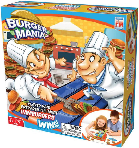 Fotorama Burger Mania Sizzling Build-A-Burger Game, Fast-Paced Conveyor Belt Fast Food Thrill Competition, Develops Fine Motor Skills and Dexterity, for Children Ages 6 and Up