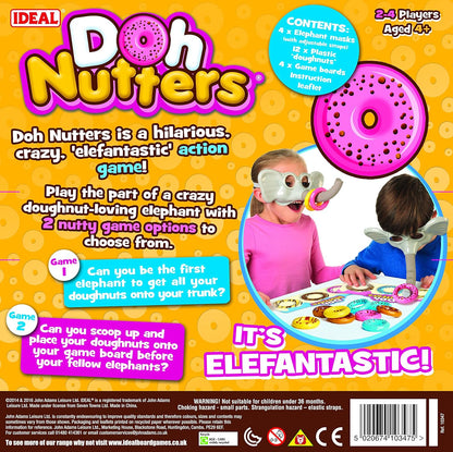 IDEAL | Doh Nutters: The elefantastic game of picking up doughnuts! | Kids Games | For 2-4 Players | Ages 4+